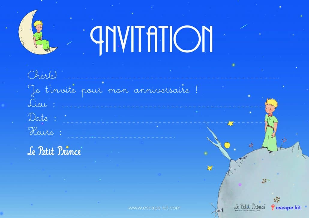 INVITATION ANNIVERSAIRE PETIT PRINCE