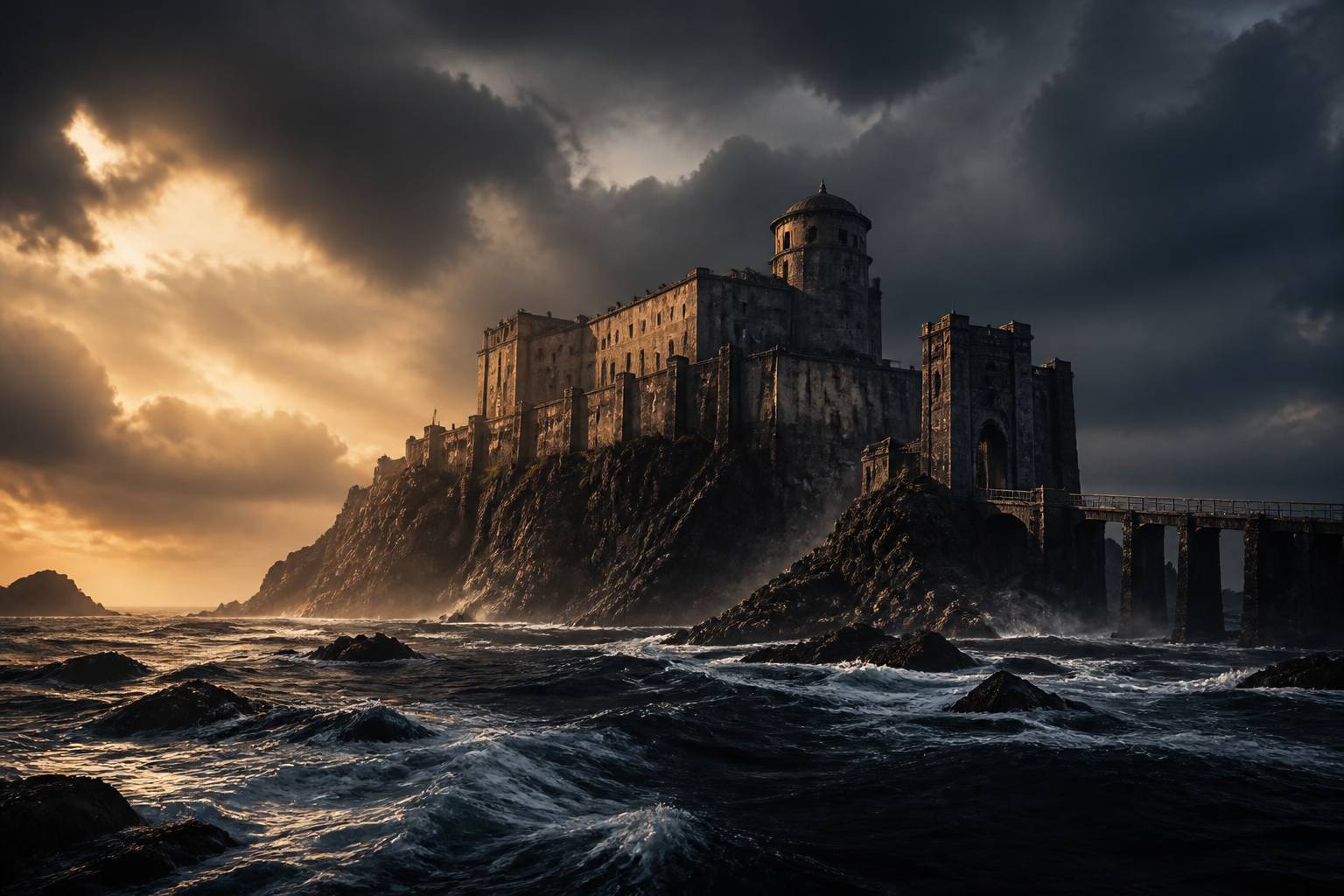 Ancienne prison-forteresse sur un îlot rocheux